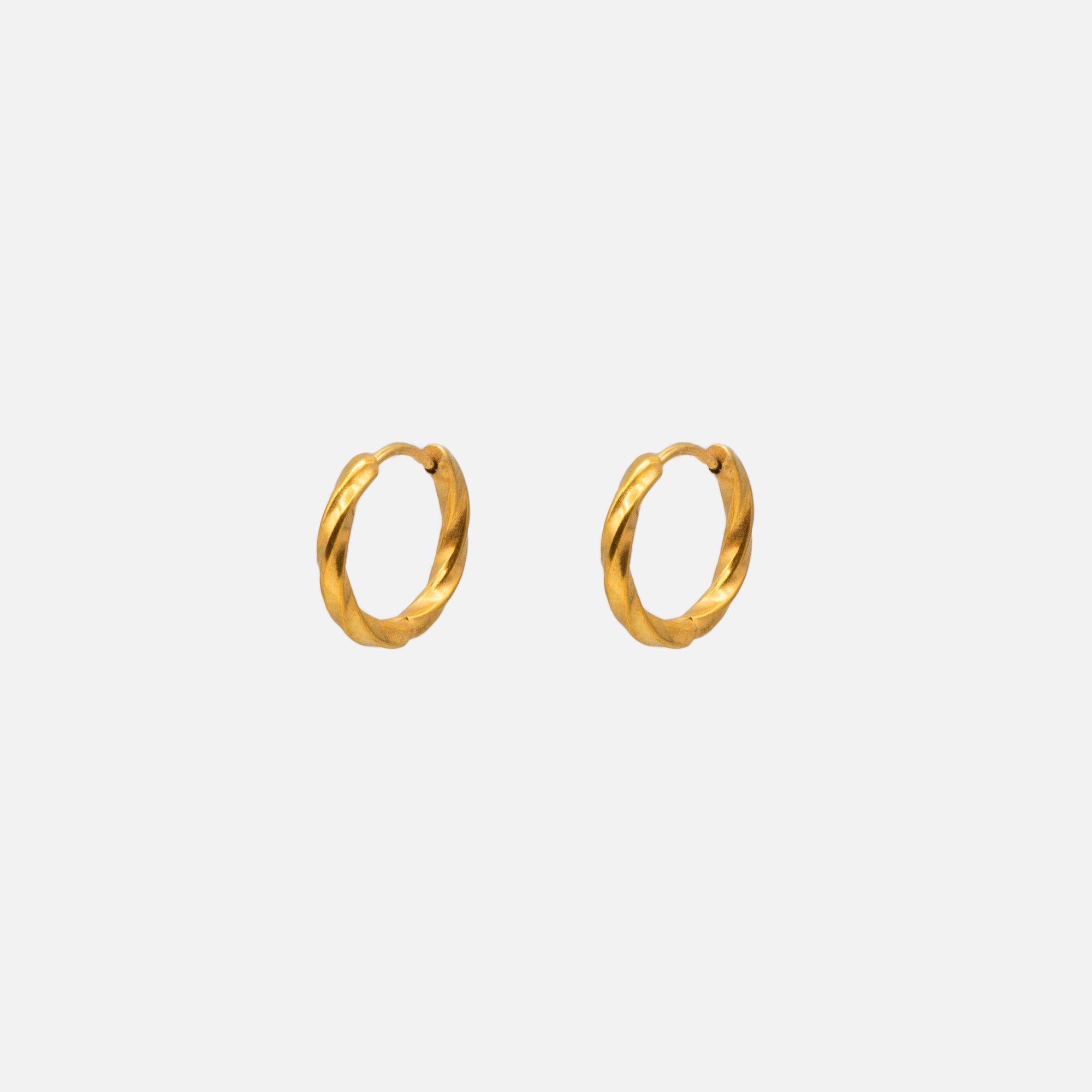 Stainless steel twisted hoop and crescent hoop earrings set