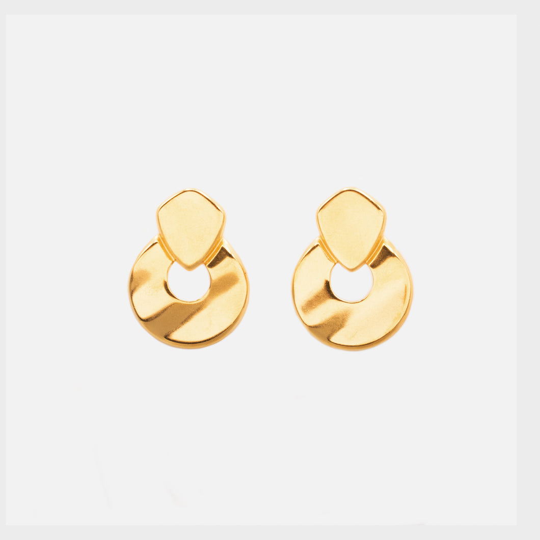Boucles d'oreilles cercles larges dorés en acier inoxydable
