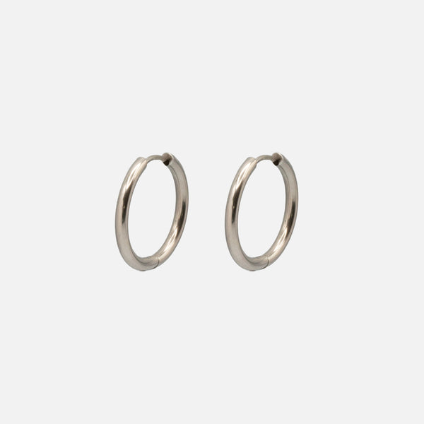 Load image into Gallery viewer, Stainless steel hammered hoop earrings set
