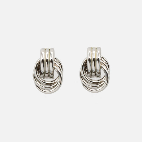 Load image into Gallery viewer, Set of fixed silver earrings and stainless steel hoops
