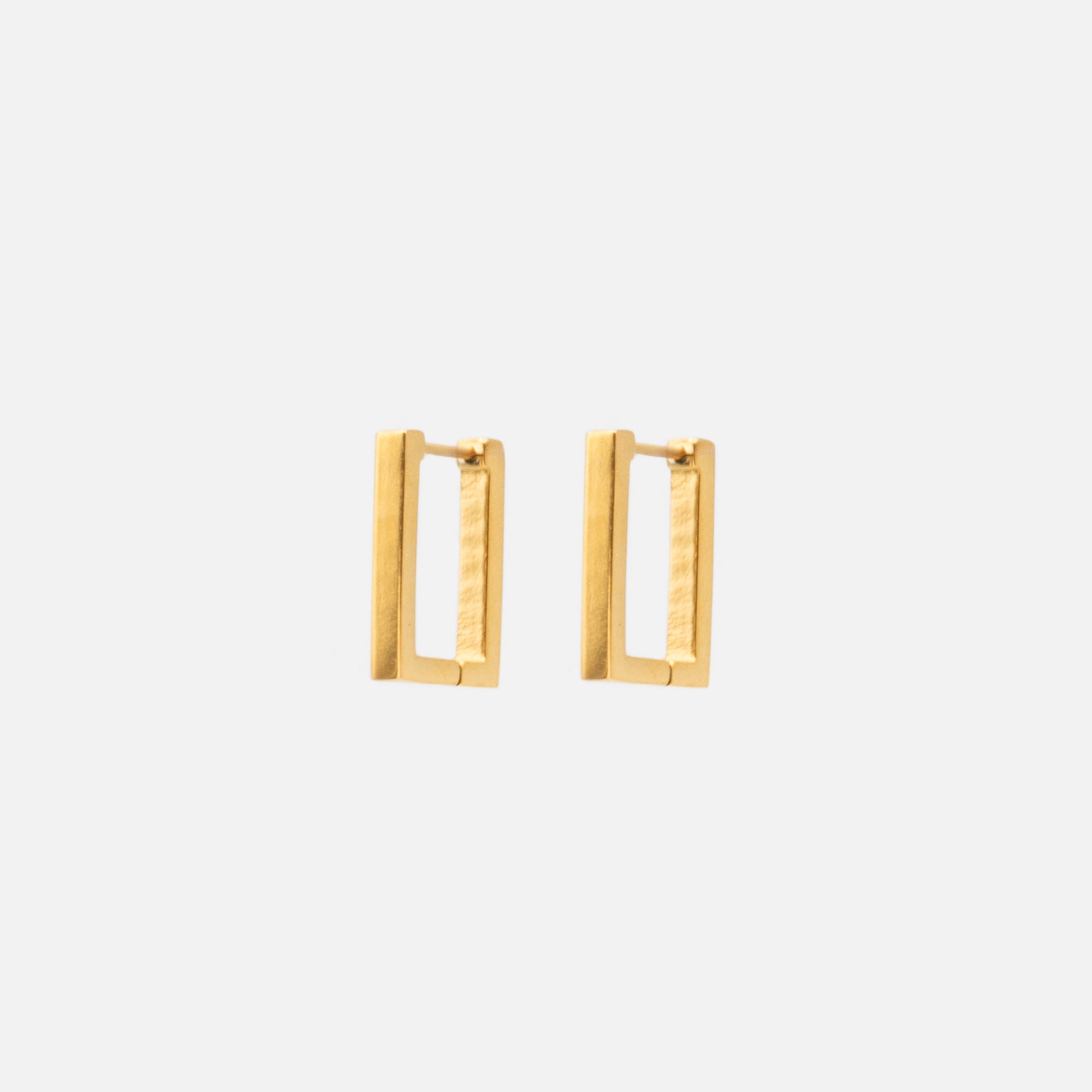 Boucles d'oreilles anneaux carrés dorés en acier inoxydable