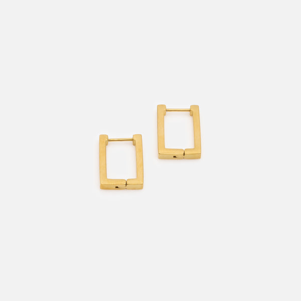 Charger l&#39;image dans la galerie, Boucles d&#39;oreilles anneaux carrés dorés en acier inoxydable
