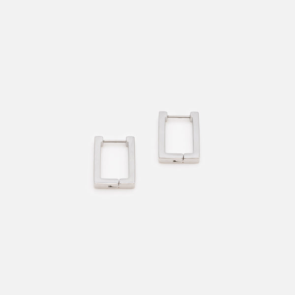 Load image into Gallery viewer, Silver square hoop earrings in stainless steel
