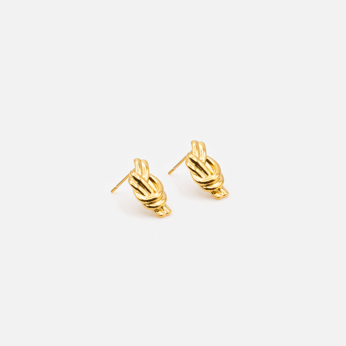 Boucles d'oreilles entrelacées dorées en acier inoxydable