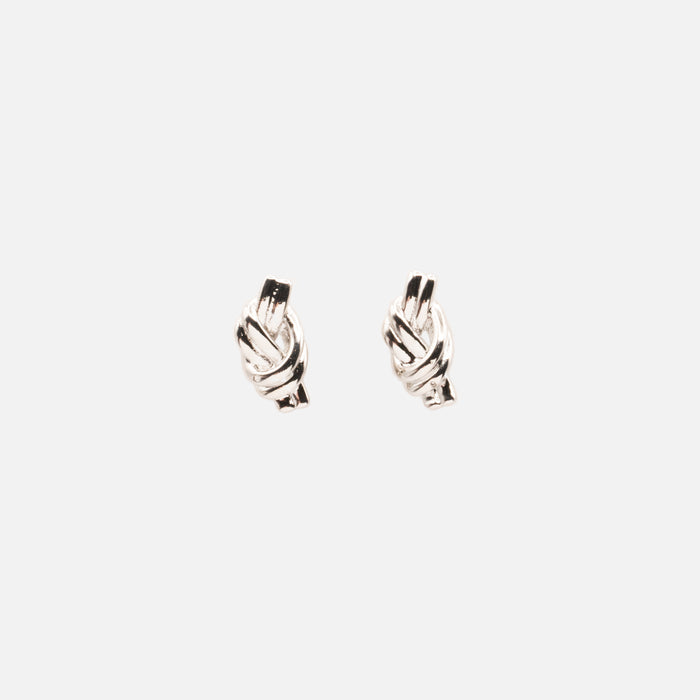 Stainless Steel Silver Intertwined Earrings