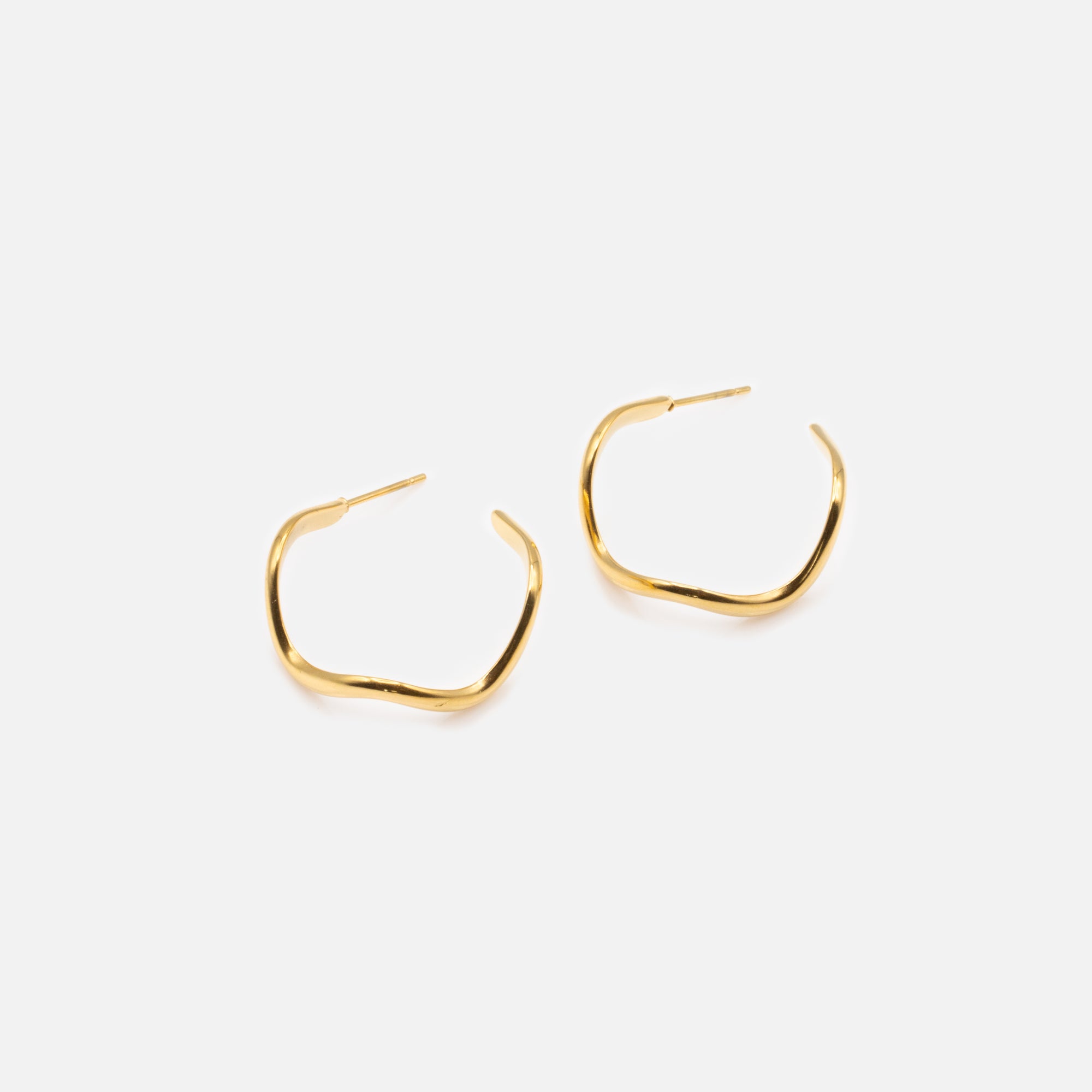 26mm gold twisted hoop earrings in stainless steel