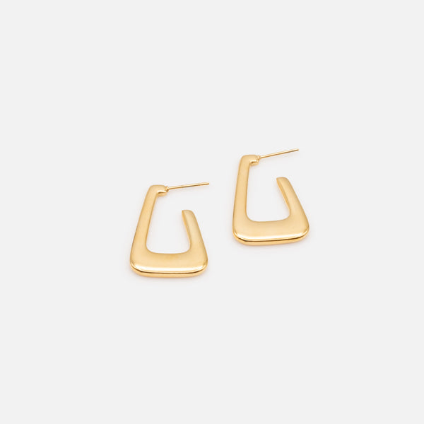 Load image into Gallery viewer, Gold triangular stainless steel earrings
