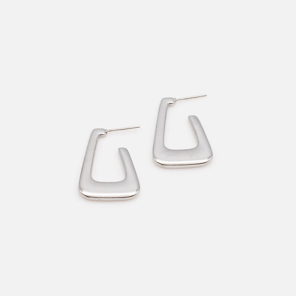 Load image into Gallery viewer, Stainless steel silver triangular earrings
