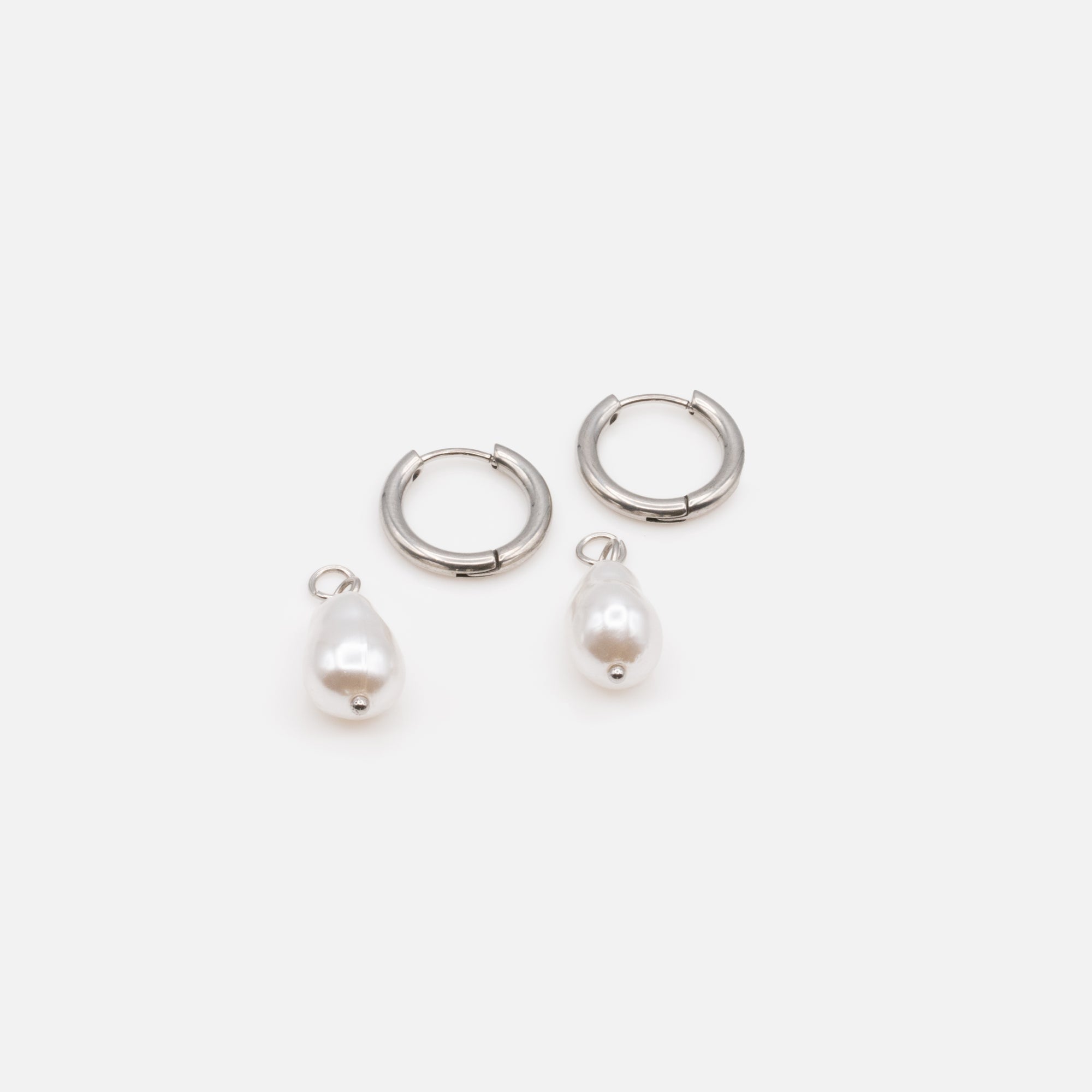 Boucles d'oreilles anneaux argent sterling avec zircons (30 mm) – Bizou