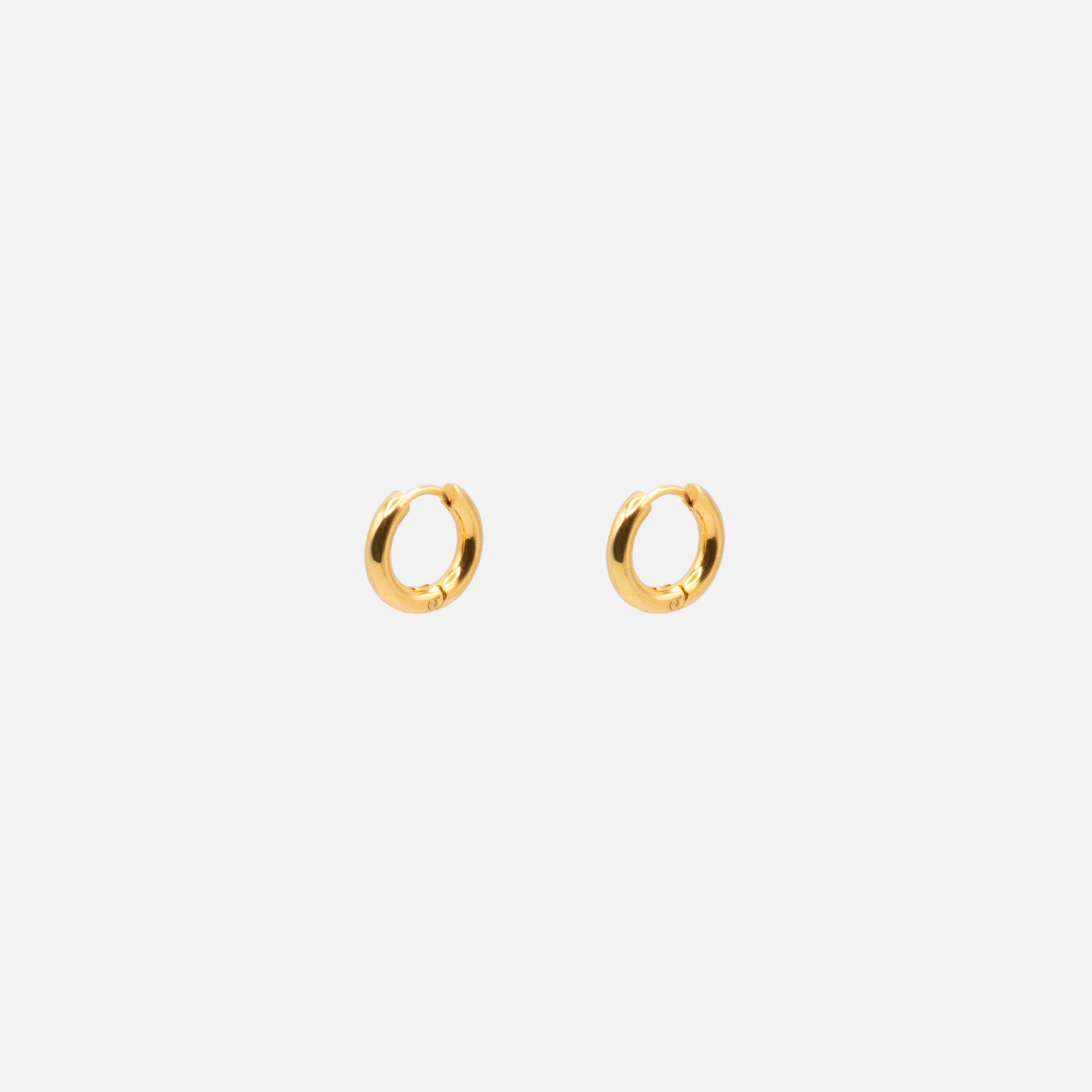 13mm gold hoop earrings in stainless steel