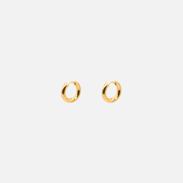 Load image into Gallery viewer, 13mm gold hoop earrings in stainless steel
