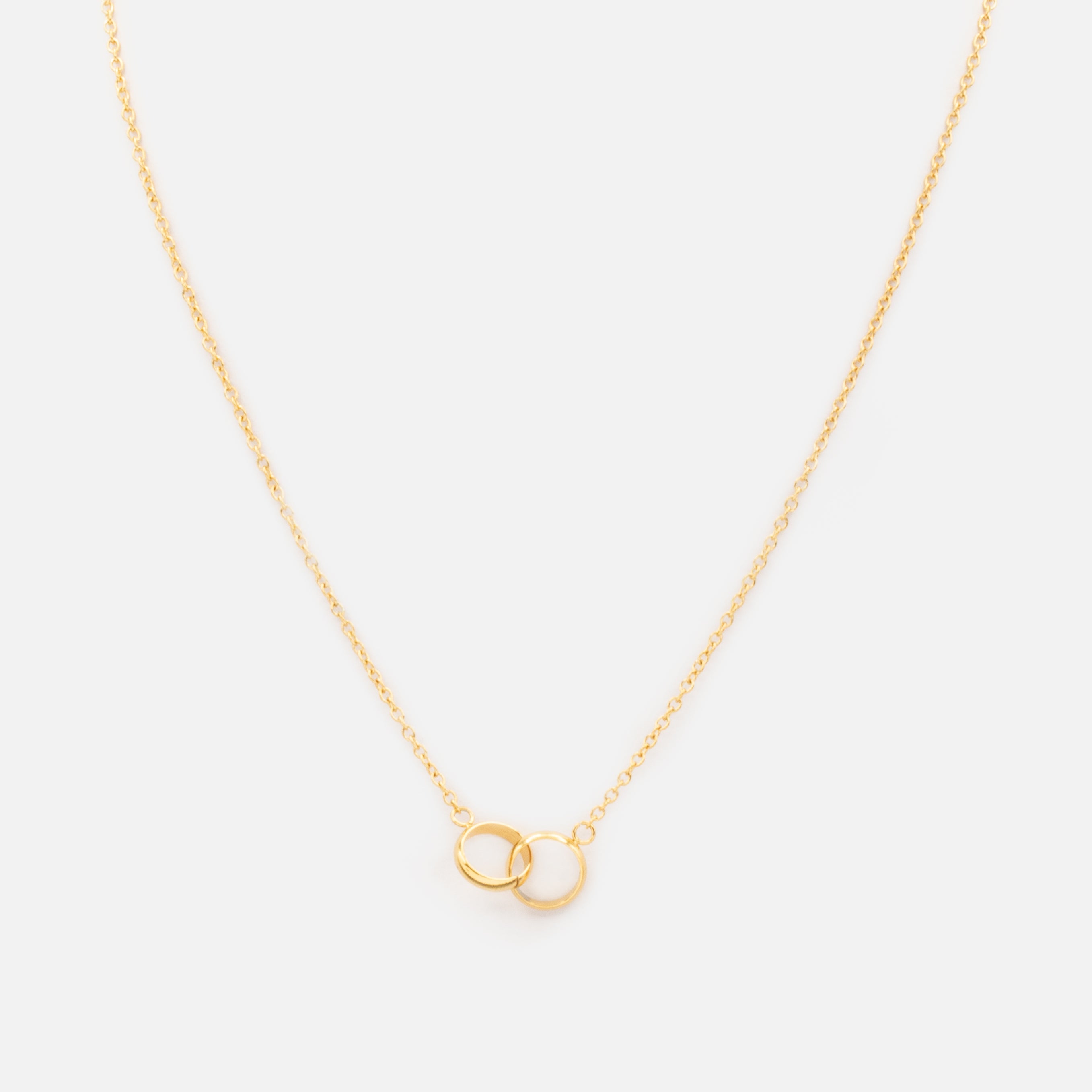 Collier doré double cercle en acier inoxydable