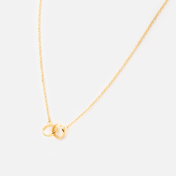 Load image into Gallery viewer, Collier doré double cercle en acier inoxydable
