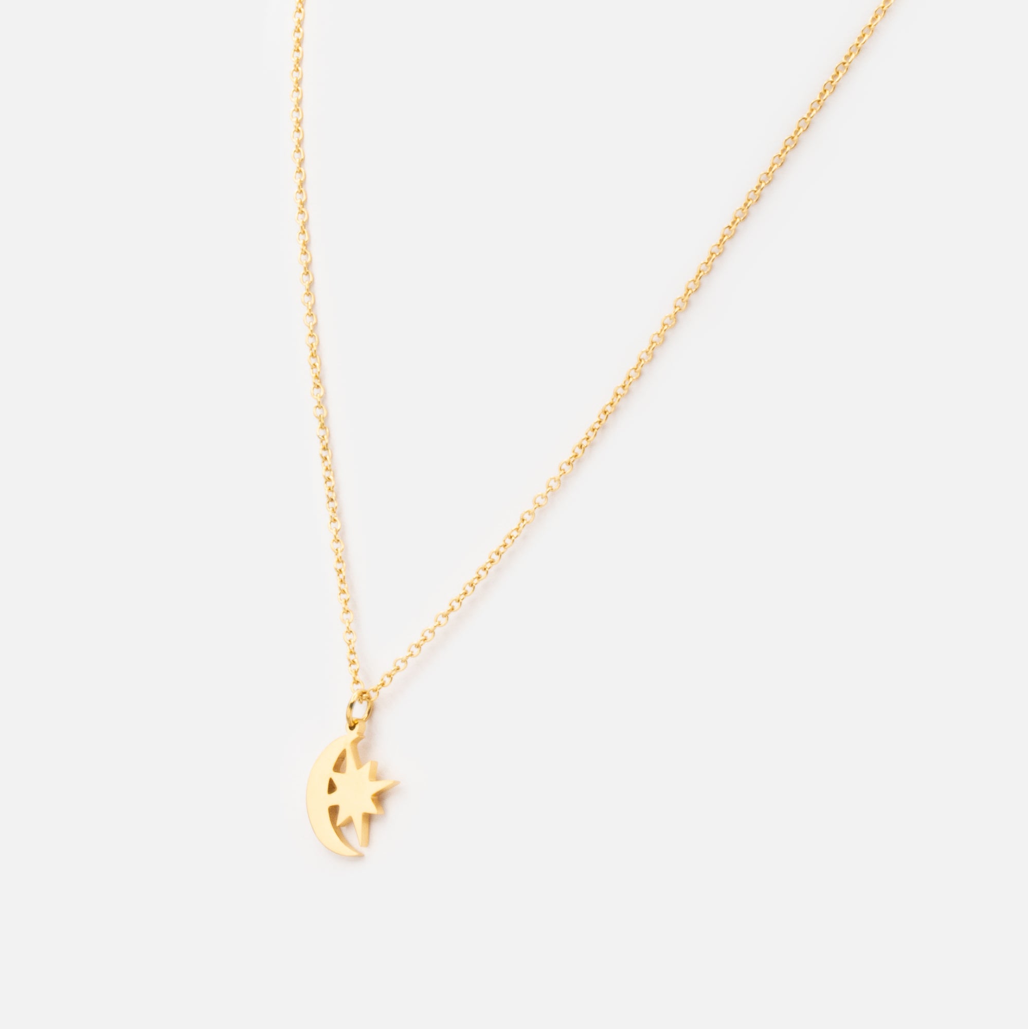Moon & Star Necklace in Gold – Dylan Oaks