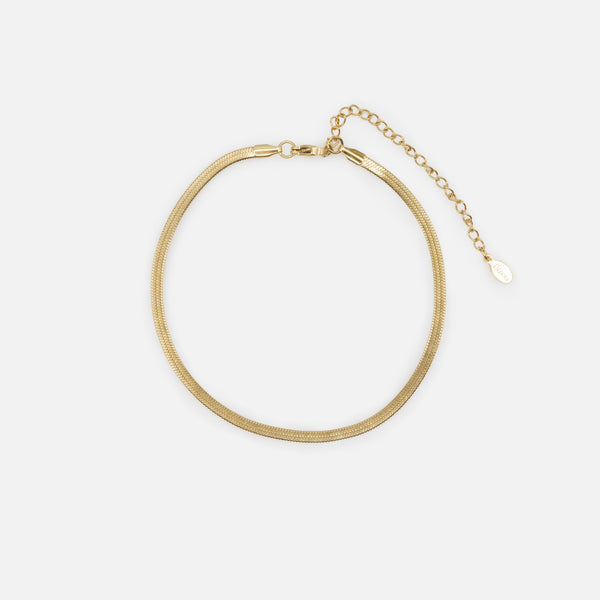 Load image into Gallery viewer, Gold flat serpentine link anklet in stainless steel
