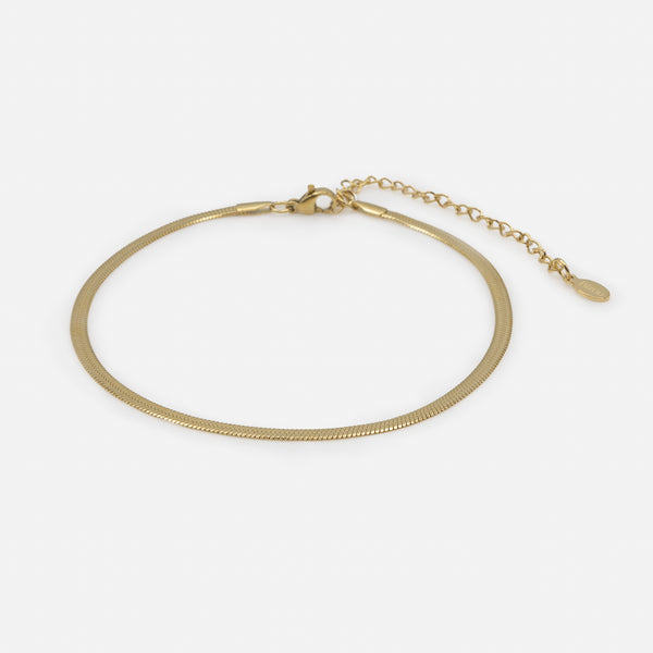 Load image into Gallery viewer, Gold flat serpentine link anklet in stainless steel
