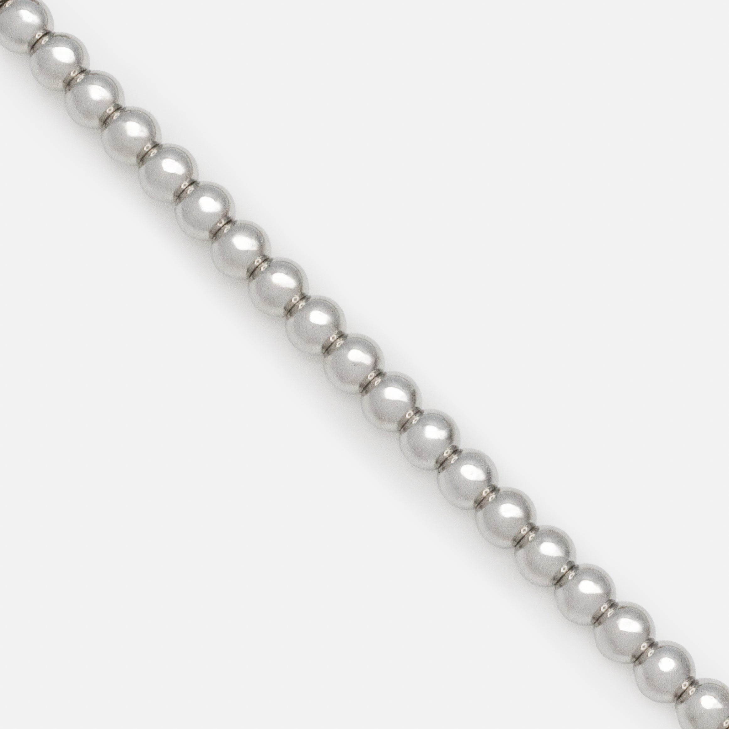 Bracelet de billes argentées ajustable en acier inoxydable