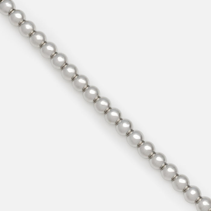 Adjustable Stainless Steel Silver Bead Bracelet