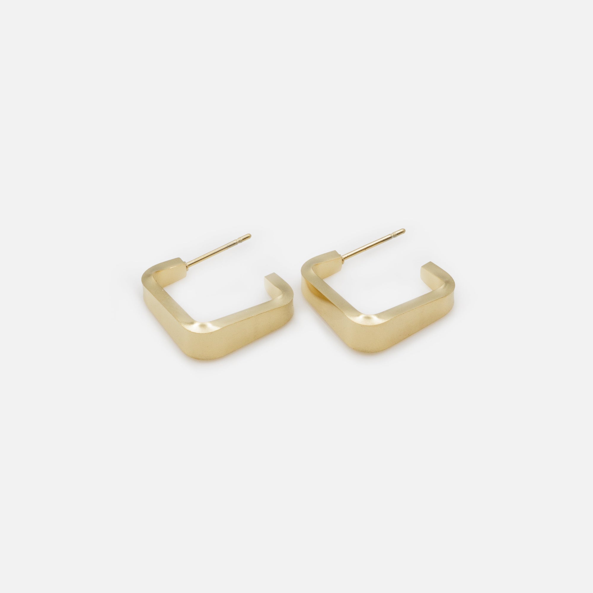 Boucles d'oreilles anneaux dorés ouverts angulaires en acier inoxydable