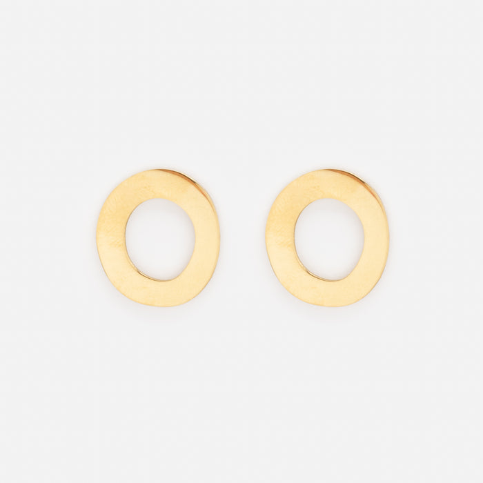 Boucles d'oreilles dorées larges cercles vides en acier inoxydable