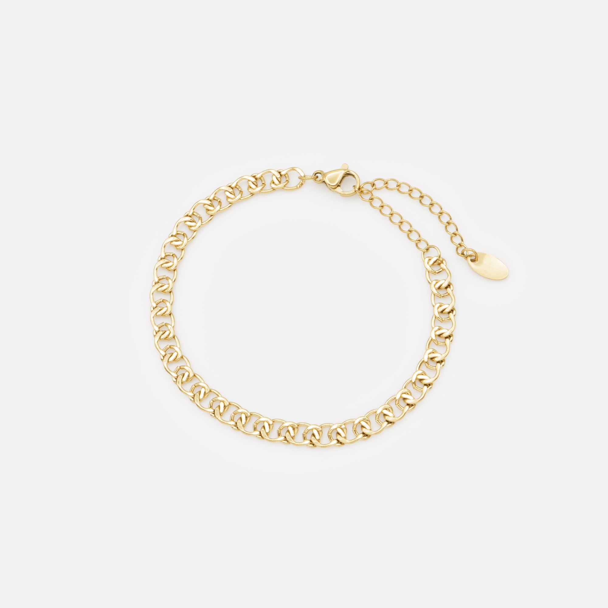 Bracelet doré maille croisée en acier inoxydable
