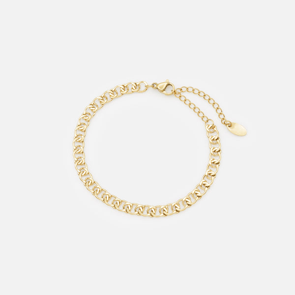 Load image into Gallery viewer, Bracelet doré maille croisée en acier inoxydable
