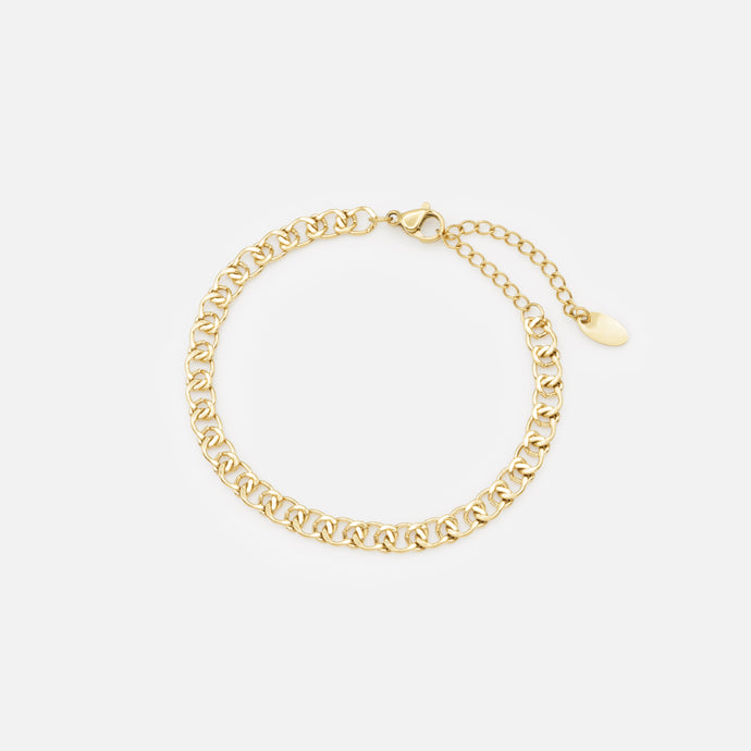 Bracelet doré maille croisée en acier inoxydable