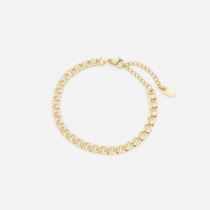 Bracelet doré maille croisée en acier inoxydable