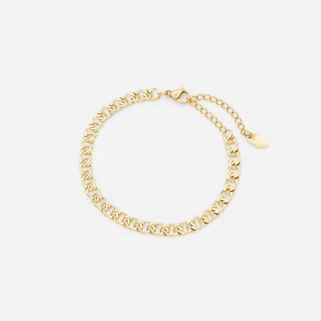 Bracelet doré maille croisée en acier inoxydable