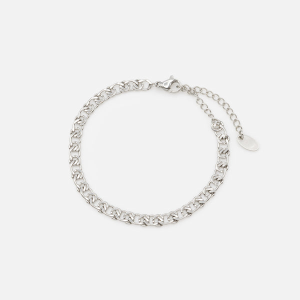 Load image into Gallery viewer, Bracelet argenté maille croisée en acier inoxydable
