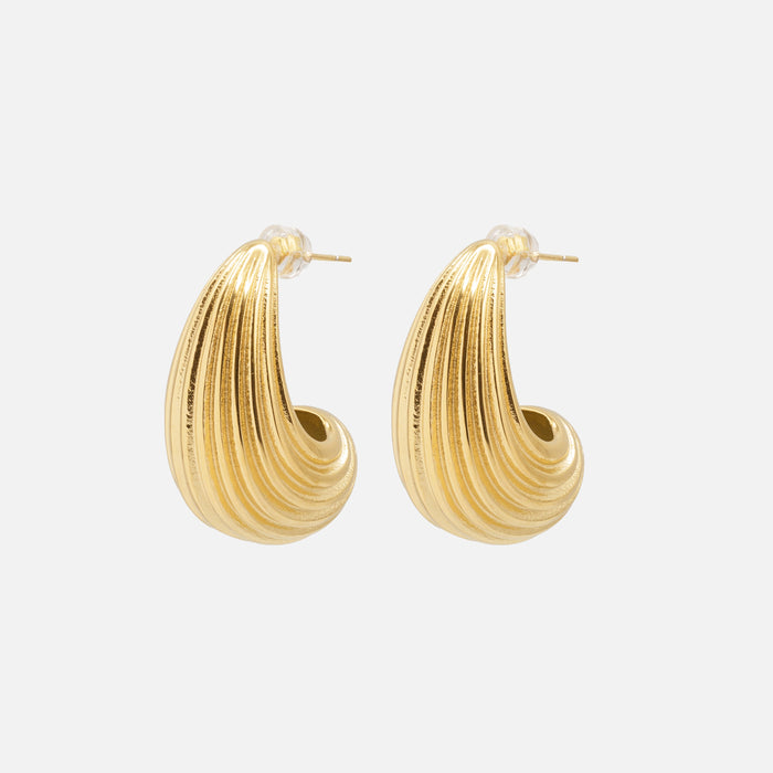 Gold-plated stainless steel shell earrings