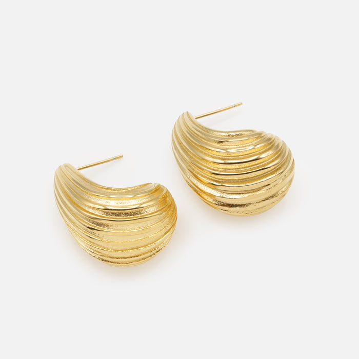 Gold-plated stainless steel shell earrings