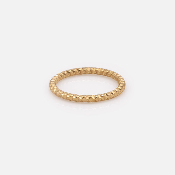 Load image into Gallery viewer, Hammered gold stainless steel ring
