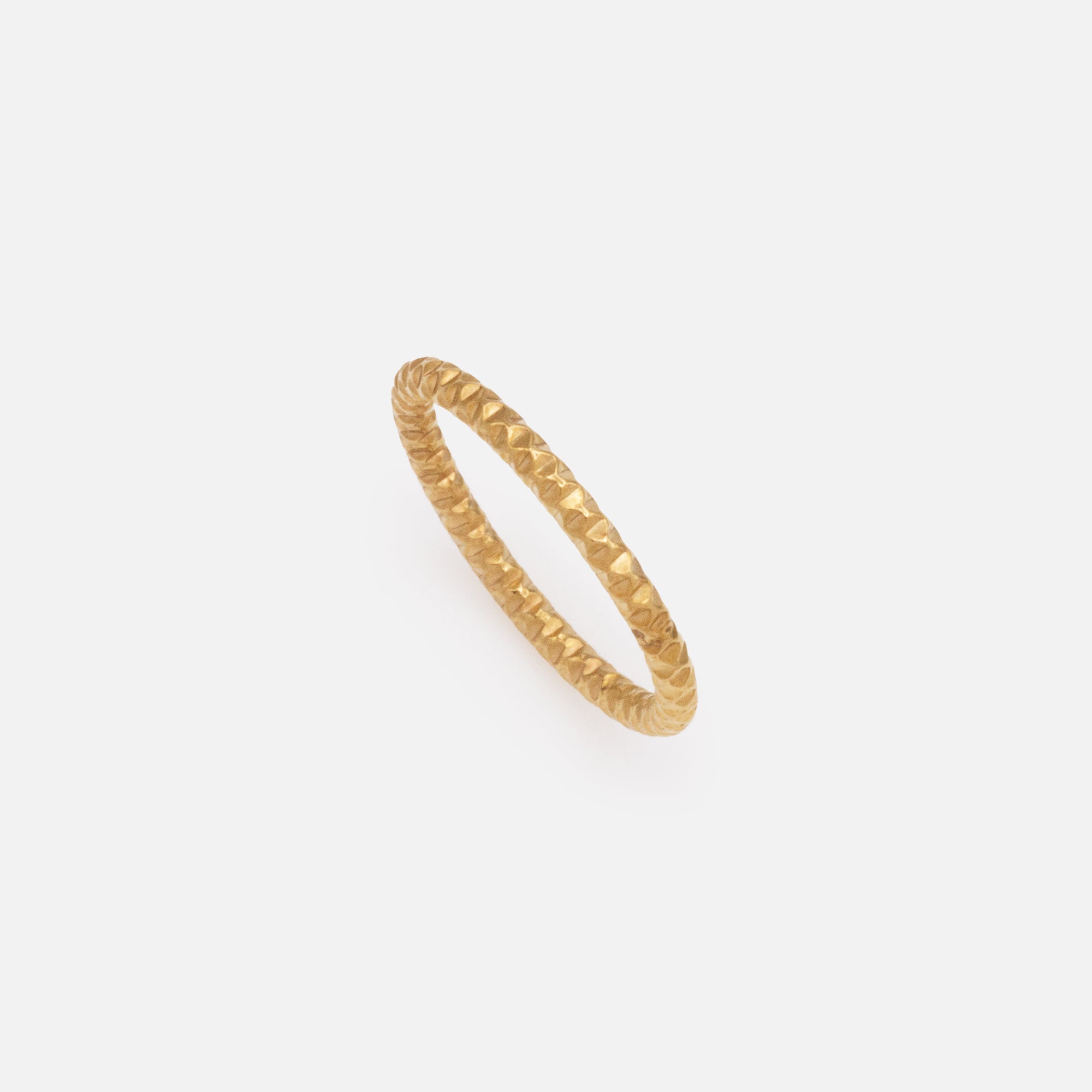Hammered gold stainless steel ring