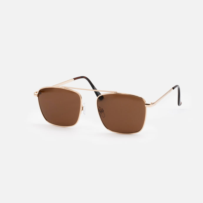 Lunettes de soleil aviateur verres carrés dorées