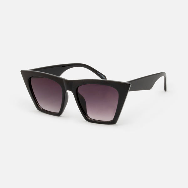Load image into Gallery viewer, Black angular cat-eye sunglasses
