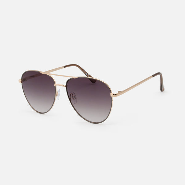 Load image into Gallery viewer, Gold and Gray Aviator Sunglasses
