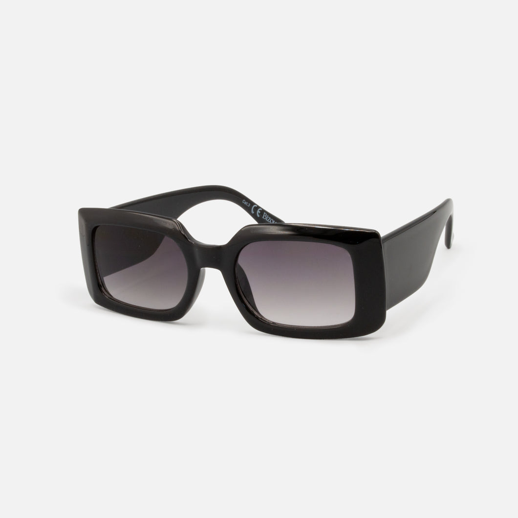 Rectangular sunglasses with wide black legs