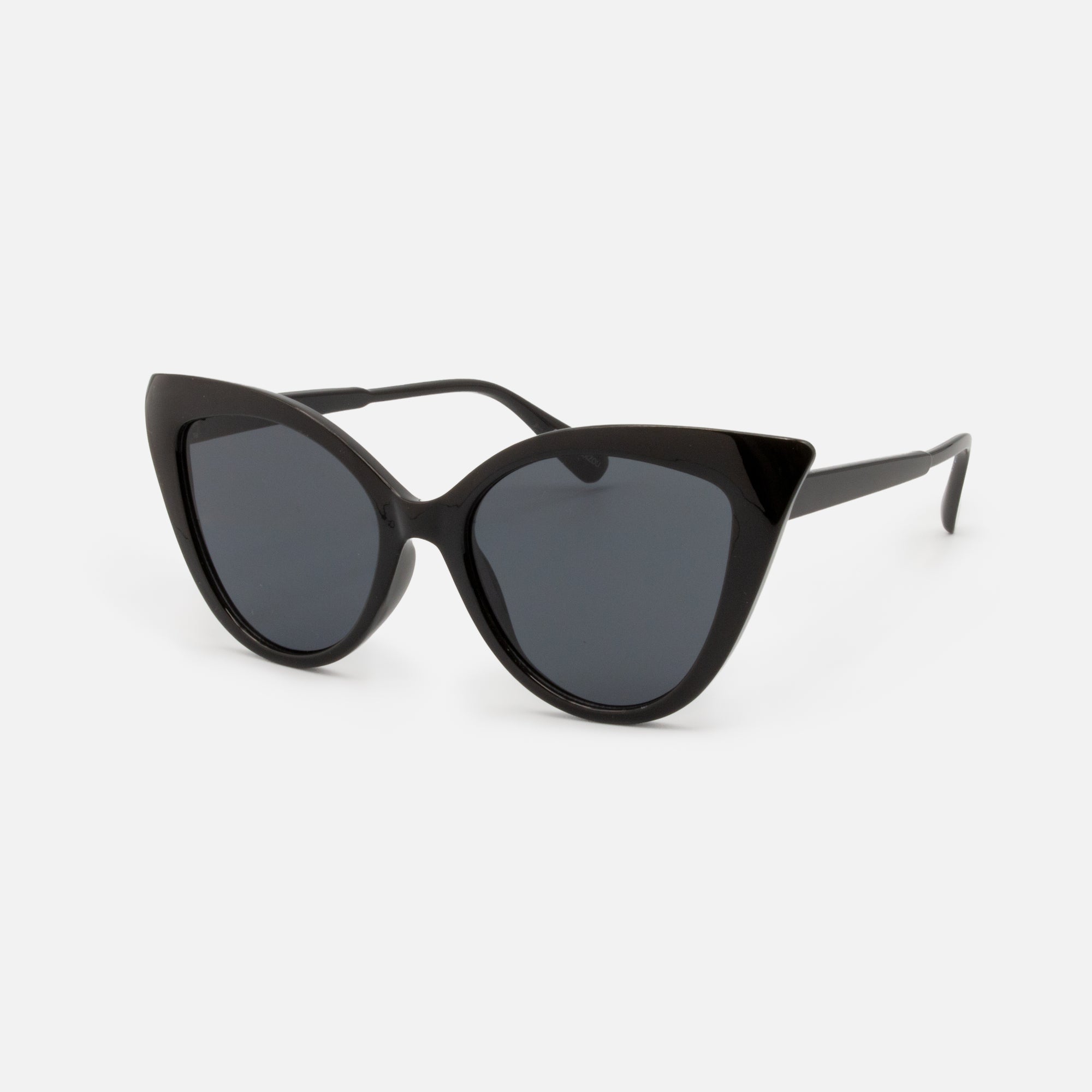 Black Cat Eye Wide Tip Sunglasses