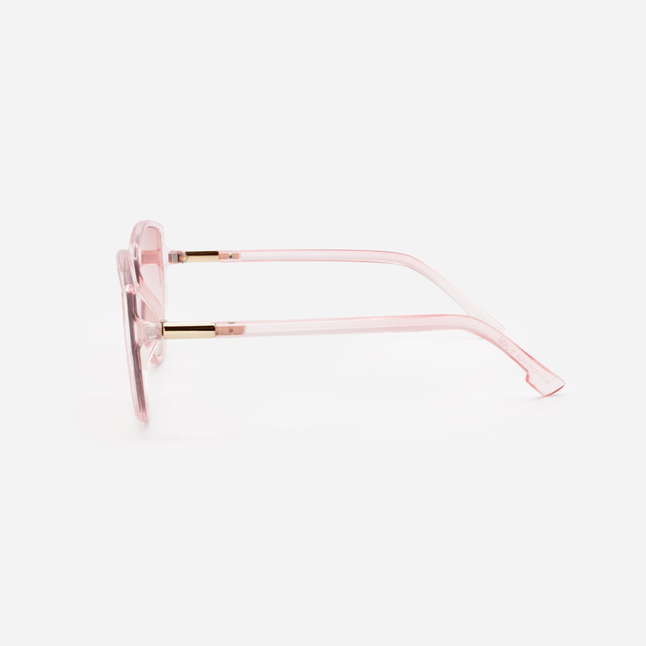 Lunettes de soleil roses translucides avec verres roses