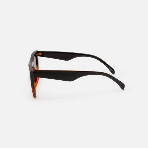 Load image into Gallery viewer, Black and tortoise gradient angular cat-eye sunglasses
