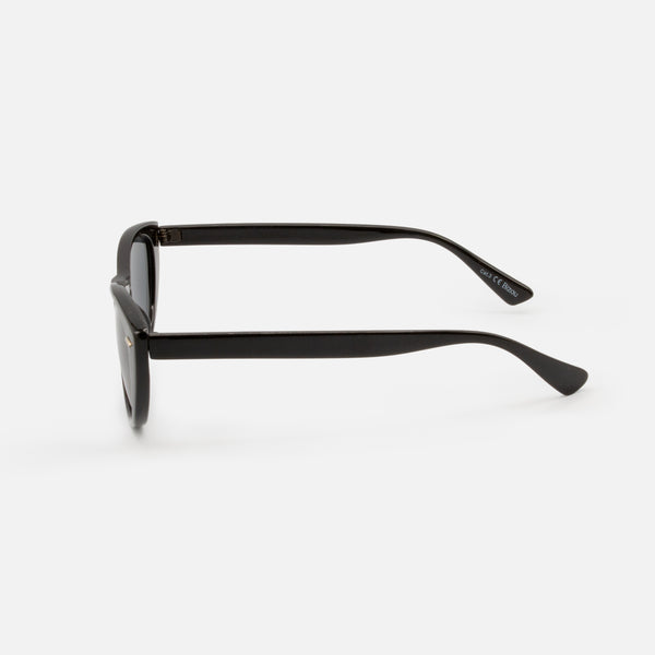 Load image into Gallery viewer, Black cat eye sunglasses with oval lenses
