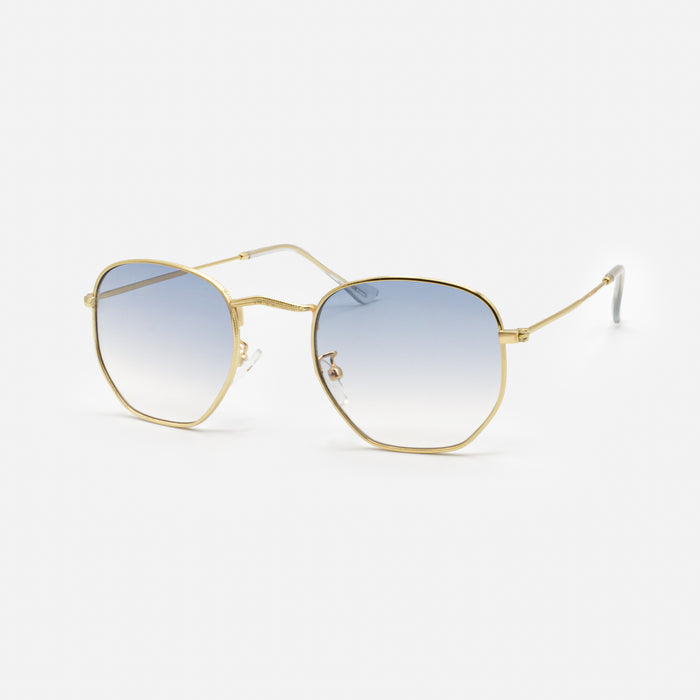 Lunettes de soleil dorées avec verres bleutés
