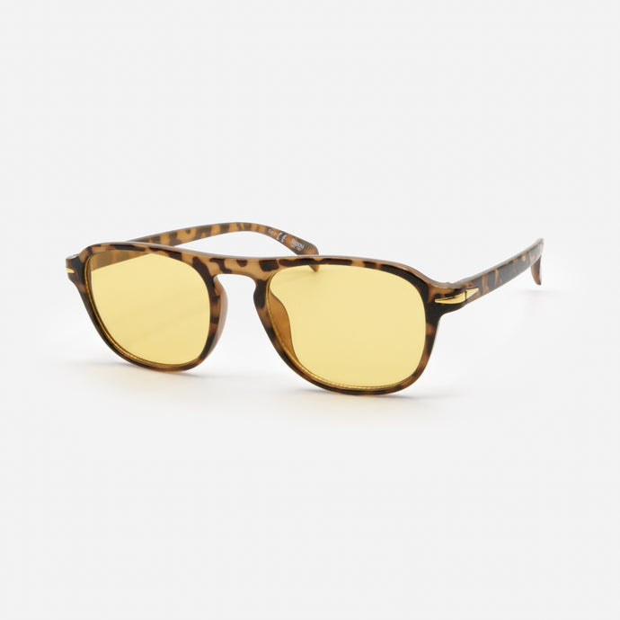 Lunettes de soleil écaille de tortue avec verres jaunes