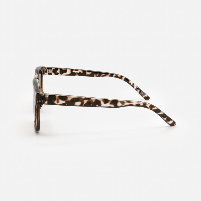 Lunettes de soleil écaille de tortue avec verres bruns et pont doré