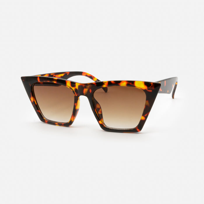Lunettes de soleil écaille de tortue foncé avec verres bruns en pointe