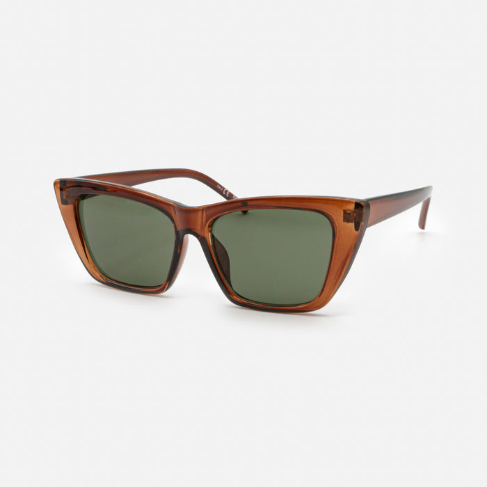 Lunettes de soleil brunes avec verres verts