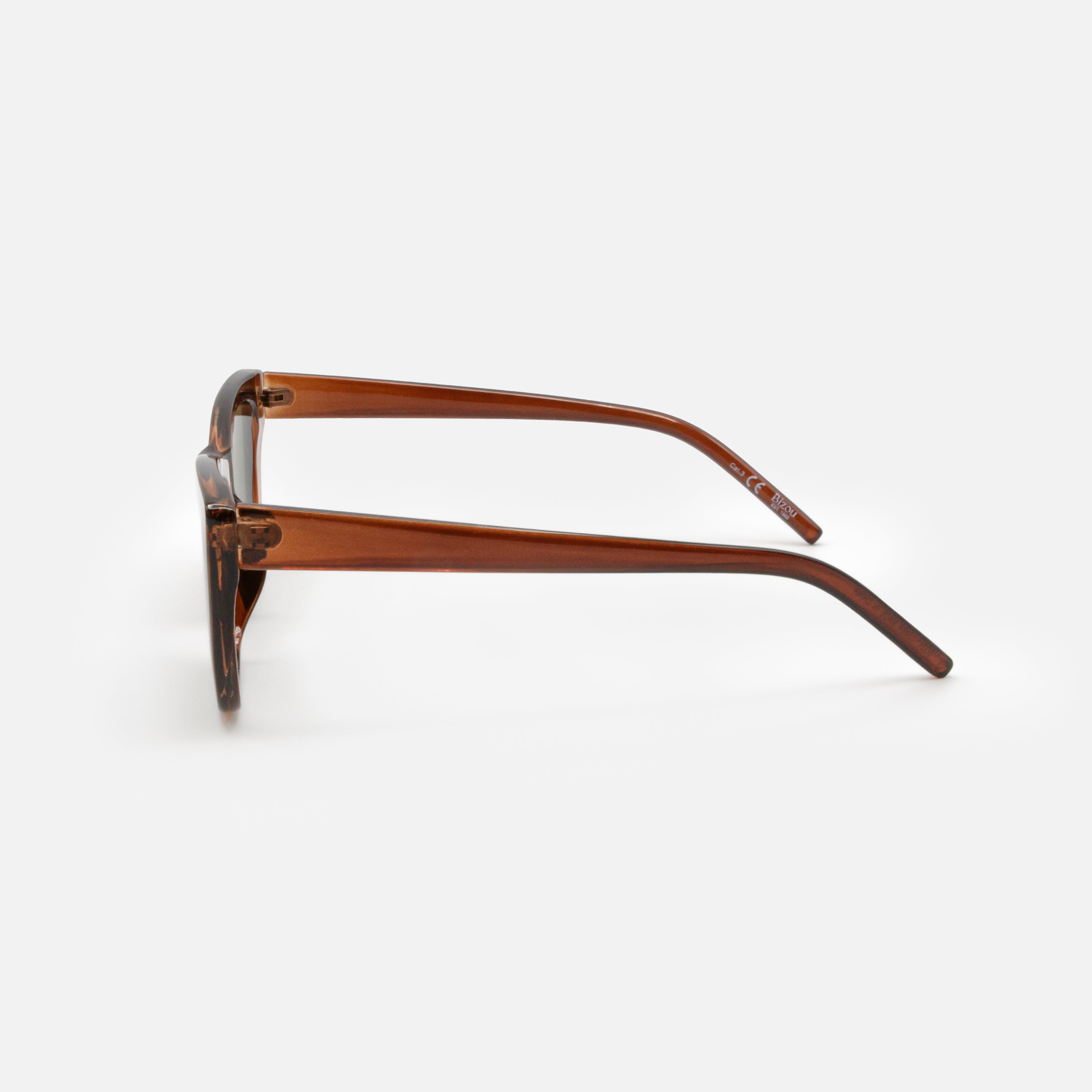 Brown sunglasses with green lenses