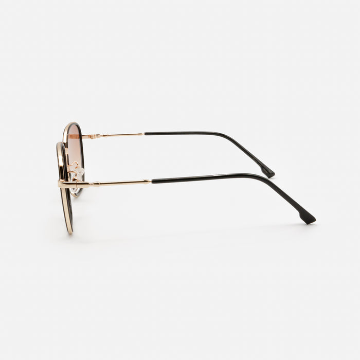 Lunettes de soleil noires et dorées