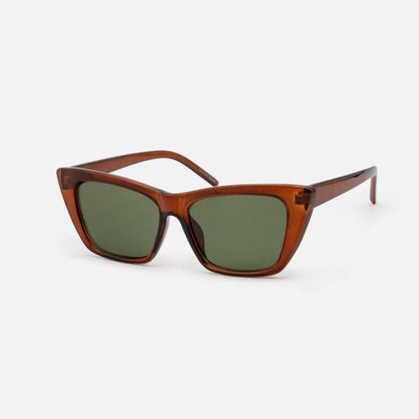 Load image into Gallery viewer, Translucent Brown Rectangular Cat Eye Sunglasses
